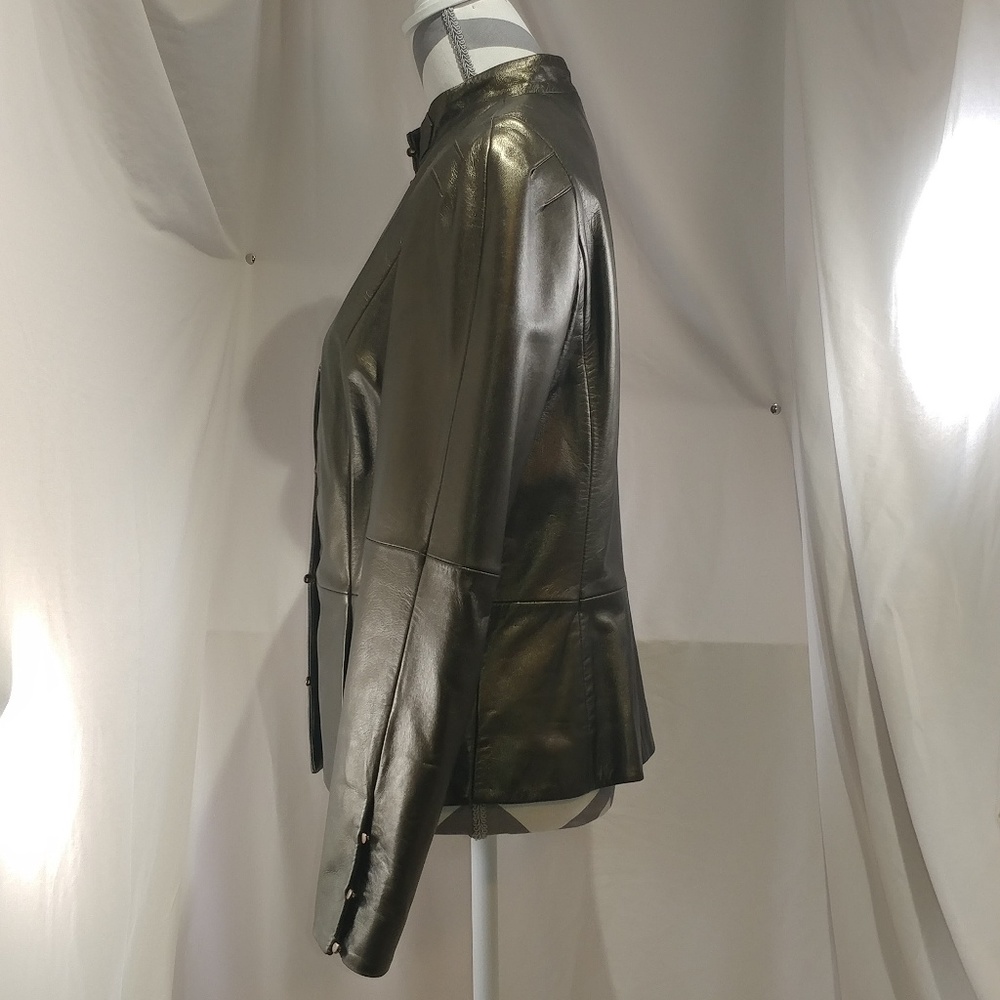 Worth. Metallic Leather Jacket - Picture 4 of 8